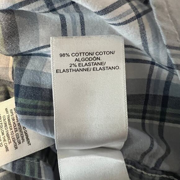 Lucky Brand Plaid Short Sleeve Stretch Cotton Button Down Shirt Men's Size L - Picture 3 of 7